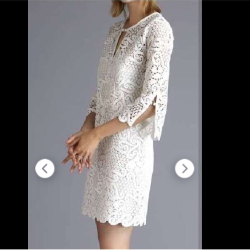 NWT Yoana Baraschi Celestial Garden Lace Tunic Dress in White Size 6 - Picture 3 of 9